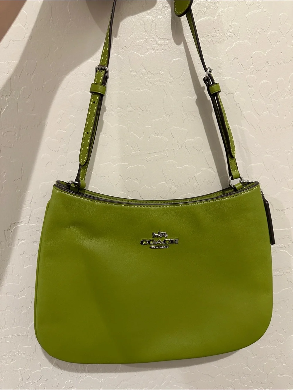 Coach Lime Green Leather Shoulder Bag
